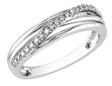 Accent Diamond Crossover Promise Ring in Sterling Silver